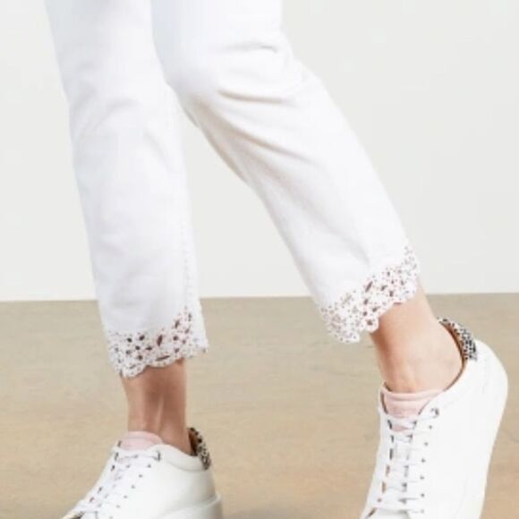 TED
BAKER Gold Bead Embroidered Hem Lillya Dainty Studded Jean retail $175 NWT - Picture 3 of 15